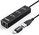 3-portowy adapter sieciowy USB 3.0 Ethernet LAN Koncentrator Atolla ZH-301