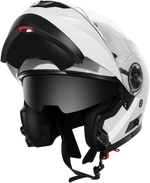 Kask motocyklowy Yema YM-925 rozmiar XL biały z szybą quad cross