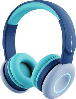 Bezprzewodowe słuchawki dla dzieci BIGGERFIVE BH100 niebieskie 7 diod LED