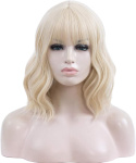 Peruka włosy blond cosplay halloween anime długie 30cm fale