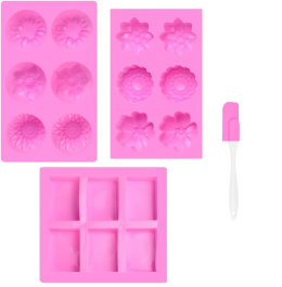 Forma silikonowa do mydła mydełek odlewów bazy mydlanej kwiaty kostka