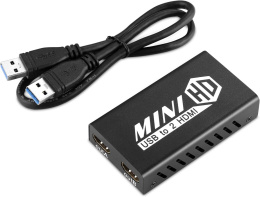Mini podwójny adapter HDMI HD USB 3.0 dla komputerów Mac i Windows