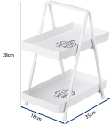 Stolik metalowy regał łazienkowy 2 półki organizer składany biały
