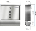 Skrzynka pocztowa na listy pocztę z gazetnikiem stalowa 2 klucze