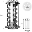 Obrotowy stalowy stojak na przyprawy z słoiczkami BaoWnylz 34x16x16 cm 360°
