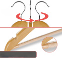 Wieszak drewniany ubrania 20szt antypoślizgowe+pierścienie na mole