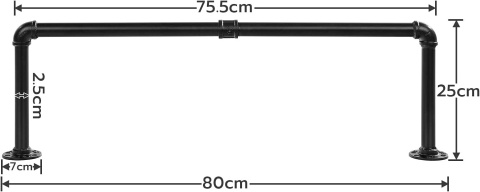 Wieszak na ubrania HOOBRO naścienny LOFT 2 sztuki czarny 80cm Wieszak na ubrania HOOBRO naścienny LOFT 2 sztuki czarny 80cm