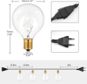 Girlanda ogrodowa zewnętrzna AETKFO łańcuch świetlny 25szt żarówki 9,5 m