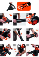 Odkurzacz dmuchawa do liści 3w1 Black+Decker BEBLV300 3000W 15 m3/min