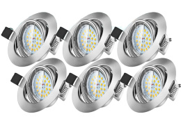 Lampa światło sufitowe LED zestaw 6 szt. 6 W WOWATT 2800K 600lm obrotowe