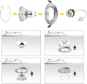 Lampa światło sufitowe LED zestaw 6 szt. 6 W WOWATT 2800K 600lm obrotowe