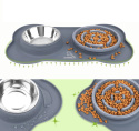 PODKŁADKA POD MISKI MISKĘ DLA PSA KOTA MATA ANTYPOŚLIZGOWA+2 MISKI