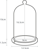 kopuła szklana z drewnianą podstawą do dekoracji ekspozytor pojemnik