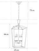 Lampa sufitowa żyrandol 4x żarówka LED klatka geometryczna wisząca  6000K