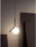 Lampa sufitowa wisząca MZStech pojedynczy duży klosz szklany 25cm