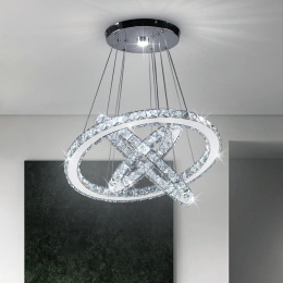 Lampa wisząca żyrandol LED ring 19/29/40cm kryształowa koła 50W biały zimny