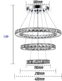 Lampa wisząca żyrandol LED ring 19/29/40cm kryształowa koła 50W biały zimny