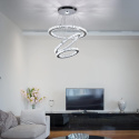 Lampa wisząca żyrandol LED ring 19/29/40cm kryształowa koła 50W biały zimny