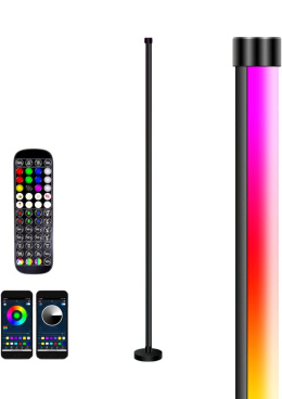 Lampa podłogowa stojąca LED RGB aplikacja pilot SUNITY czarna 156cm