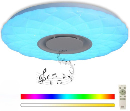 Lampa sufitowa plafon LED Horevo RGB głośnik bluetooth pilot 24W