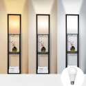 LAMPA STOJĄCA PODŁOGOWA PÓŁKA REGAŁ DO PRZECHOWYWANIA 2w1 162cm czarna  