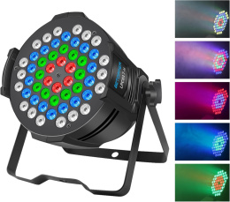 Oświetlenie Sceniczne Reflektor Dyskotekowy 54x3W LED RGB DMX 175W