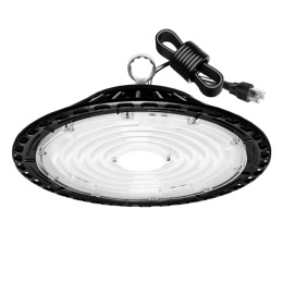 Żyrandol przemysłowy UFO LED czarna warsztatowa 200W lampa sufitowa 5000K