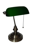 Lampa gabinetowa bankierska stołowa retro bankiera biurkowa vintage