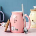 Kubek z pokrywką kot CAT MUG ceramika 450 ml Uroczy kubek Kociary