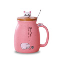 Kubek z pokrywką kot CAT MUG ceramika 450 ml Uroczy kubek Kociary