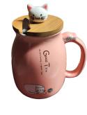 Kubek z pokrywką kot CAT MUG ceramika 450 ml Uroczy kubek Kociary