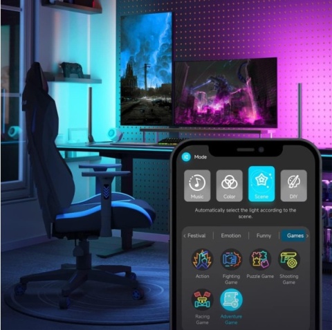 GOVEE H6047 INTELIGENTNE LAMPY LISTWY LED RGBIC WIFI ALEXA GOOGLE ASSISTANT