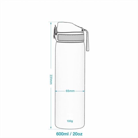 Ion8 Slim szczelna Butelka na wodę Bez BPA Koty 600 ml bidon kotki Ion8 Slim szczelna Butelka na wodę Bez BPA Koty 600 ml bidon kotki