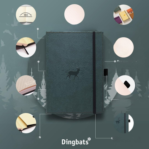 Notatnik A4 Dingbats w odcieniach zieleni notes zeszyt Notatnik A4 Dingbats w odcieniach zieleni notes zeszyt