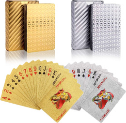 poker karty do gry złote srebrne 110 kart 2 talie gra karciana pvc