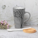ceramiczny kubek MUXUE z uchwytem pokrywką i łyżeczką 500ml ceramiczny kubek MUXUE z uchwytem pokrywką i łyżeczką 500ml