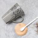 ceramiczny kubek MUXUE z uchwytem pokrywką i łyżeczką 500ml ceramiczny kubek MUXUE z uchwytem pokrywką i łyżeczką 500ml