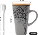 ceramiczny kubek MUXUE z uchwytem pokrywką i łyżeczką 500ml ceramiczny kubek MUXUE z uchwytem pokrywką i łyżeczką 500ml