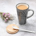 ceramiczny kubek MUXUE z uchwytem pokrywką i łyżeczką 500ml ceramiczny kubek MUXUE z uchwytem pokrywką i łyżeczką 500ml