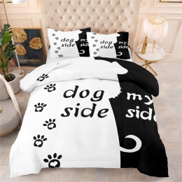 Dog side me side pościel 2x poszewka na poduszkę poszwa na kołdrę 200x200 cm