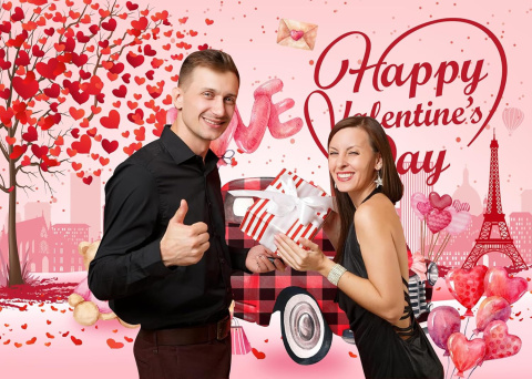 Tło fotograficzne do zdjęć walentynkowe miłość Happy Valentines Day 240 x 180 cm Tło fotograficzne do zdjęć walentynkowe miłość Happy Valentines Day 240 x 180 cm