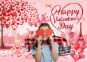 Tło fotograficzne do zdjęć walentynkowe miłość Happy Valentines Day 240 x 180 cm Tło fotograficzne do zdjęć walentynkowe miłość Happy Valentines Day 240 x 180 cm