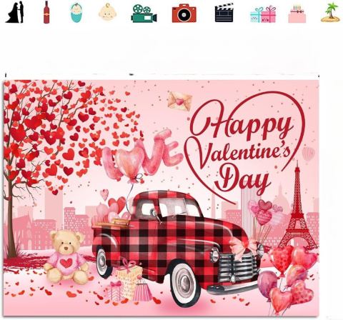 Tło fotograficzne do zdjęć walentynkowe miłość Happy Valentines Day 240 x 180 cm Tło fotograficzne do zdjęć walentynkowe miłość Happy Valentines Day 240 x 180 cm