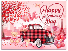 Tło fotograficzne do zdjęć walentynkowe miłość Happy Valentines Day 240 x 180 cm