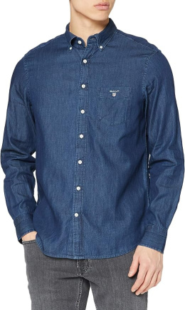 Koszula męska GANT Reg Indigo Bd Casual na co dzień Bawełna 100%