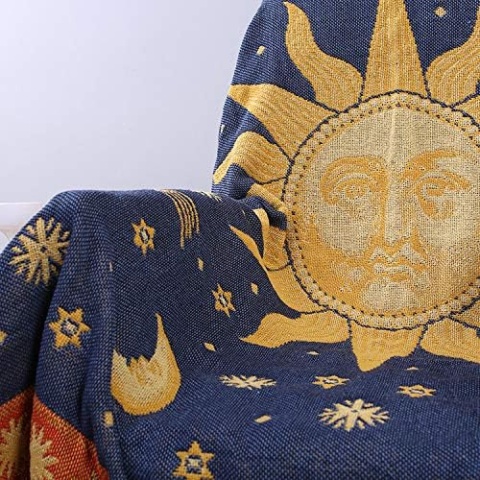Piękny koc narzuta bieżnik bawełniany tkany koc z frędzlami boho 190x130 Piękny koc narzuta bieżnik bawełniany tkany koc z frędzlami boho 190x130