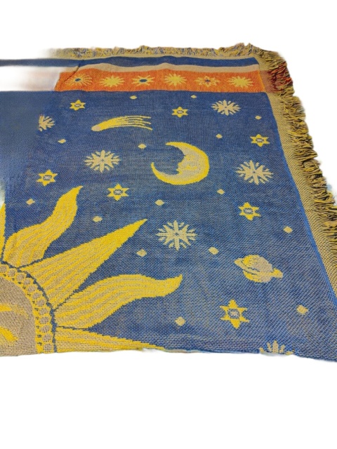 Piękny koc narzuta bieżnik bawełniany tkany koc z frędzlami boho 190x130 Piękny koc narzuta bieżnik bawełniany tkany koc z frędzlami boho 190x130