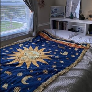 Piękny koc narzuta bieżnik bawełniany tkany koc z frędzlami boho 190x130 Piękny koc narzuta bieżnik bawełniany tkany koc z frędzlami boho 190x130