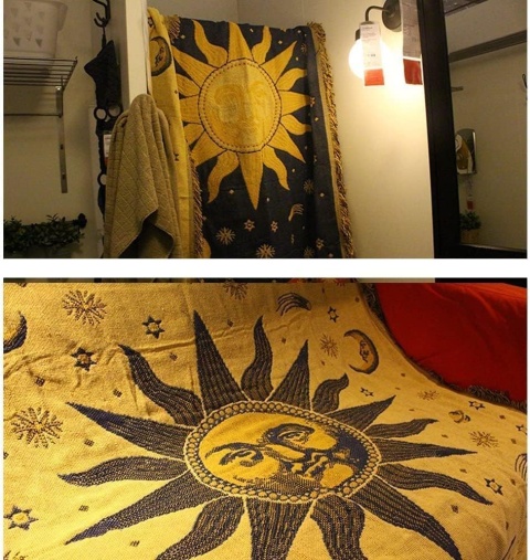 Piękny koc narzuta bieżnik bawełniany tkany koc z frędzlami boho 190x130 Piękny koc narzuta bieżnik bawełniany tkany koc z frędzlami boho 190x130