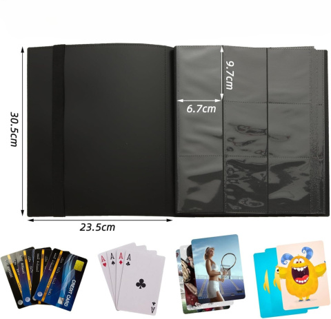 Album na karty 360 szt czarny do Pokemon MTG NBA piłkarskie kolekcjonerskie Album na karty 360 szt czarny do Pokemon MTG NBA piłkarskie kolekcjonerskie